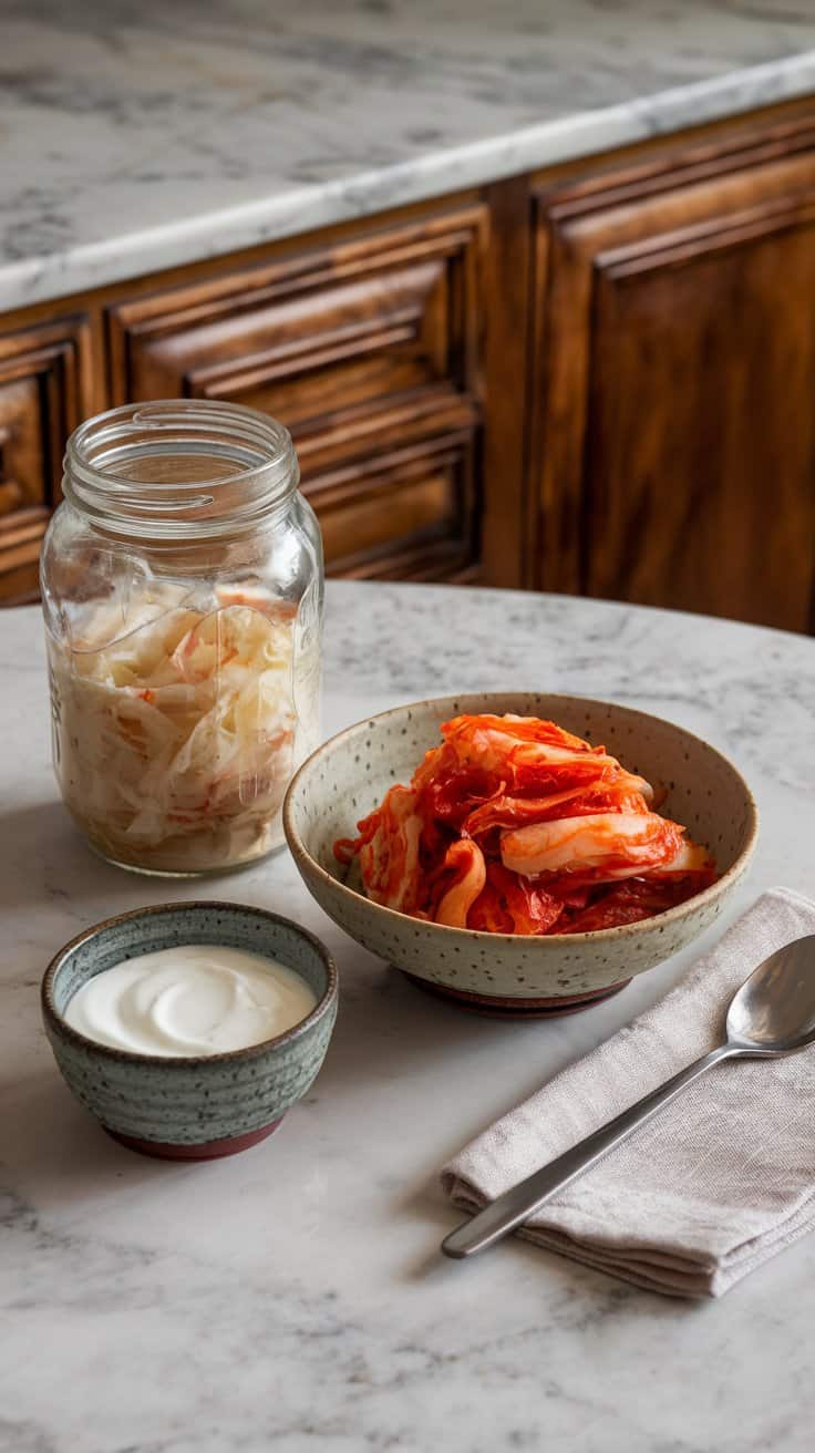 fermented foods on counter