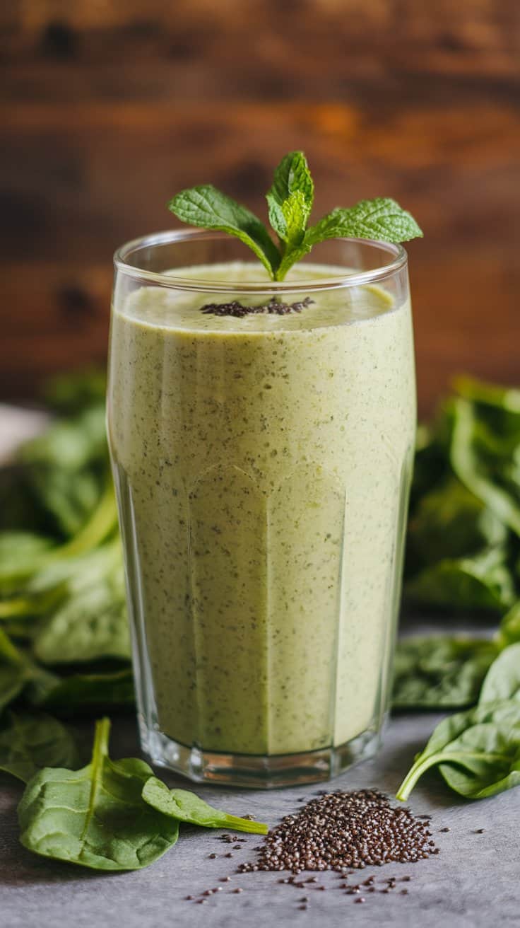 smoothie made with leafy greens